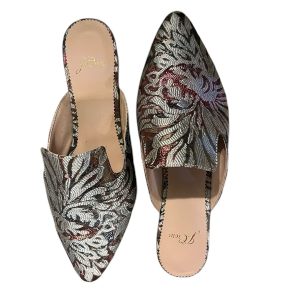 J.crew Marina Slide In Metallic Jacquard
